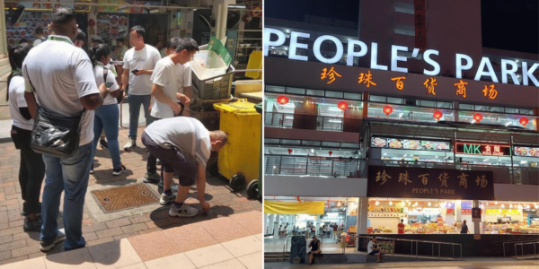 Several people fined by NEA for smoking illegally outside People's Park Food Centre