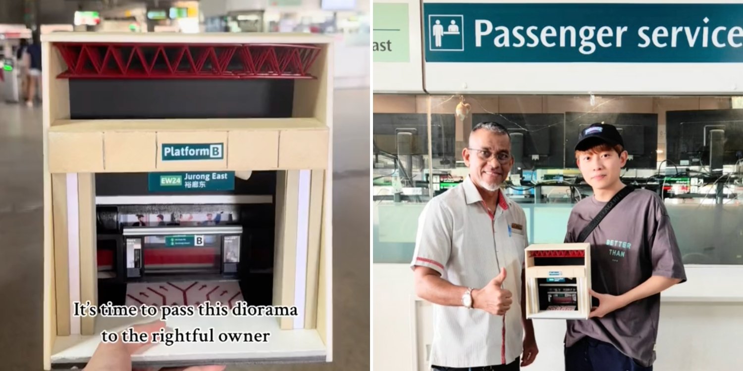 Man makes miniature diorama of Jurong East MRT station & gifts it to Station Manager