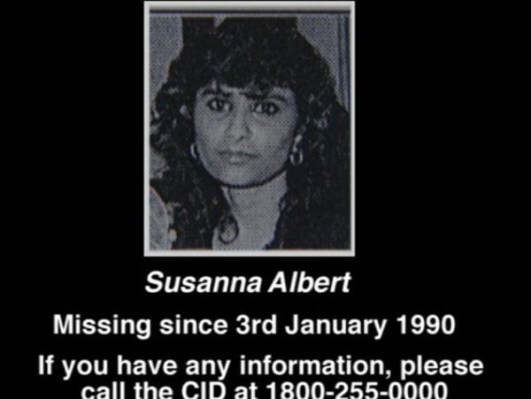susanna albert missing poster