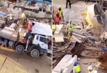Construction worker hospitalised after being struck by concrete bucket from toppled crane in Ang Mo Kio