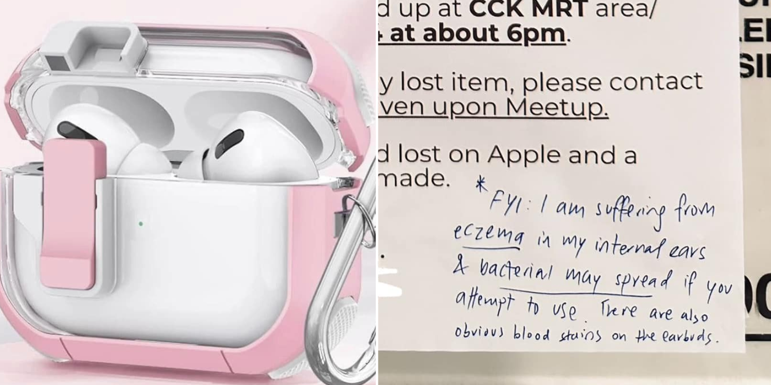 Woman puts up sign for lost AirPods in Choa Chu Kang, warns that she has eczema