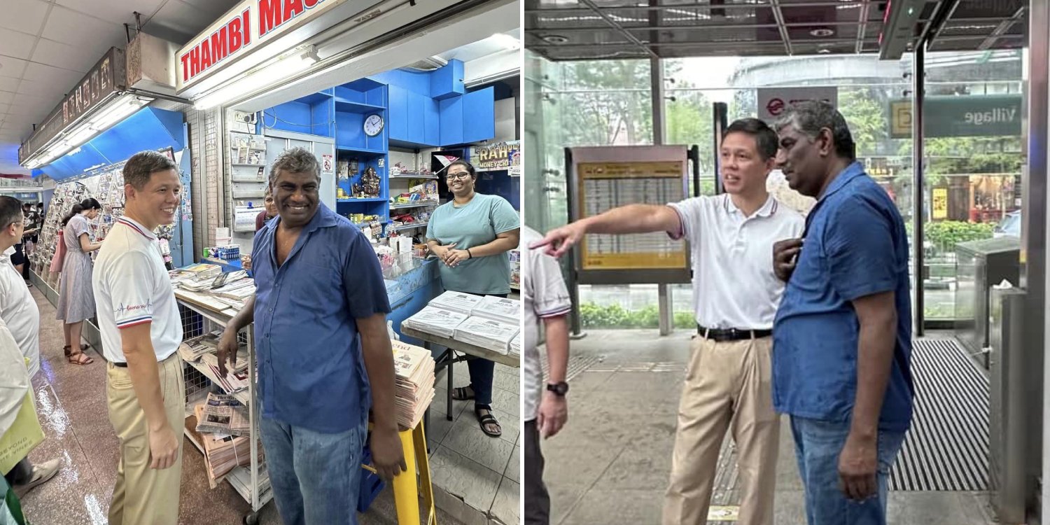 Chan Chun Sing helping Thambi Magazine Store owner find new location at Holland Village