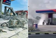 car explodes gas station malaysia