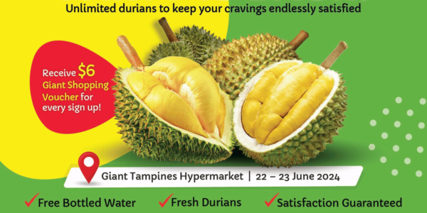 Giant Tampines to hold 1-hour all-you-can-eat durian buffet on 22 & 23 June