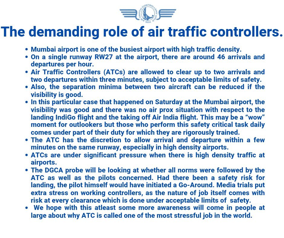 air india indigo collision statement atc