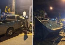 car crash into shrine thailand