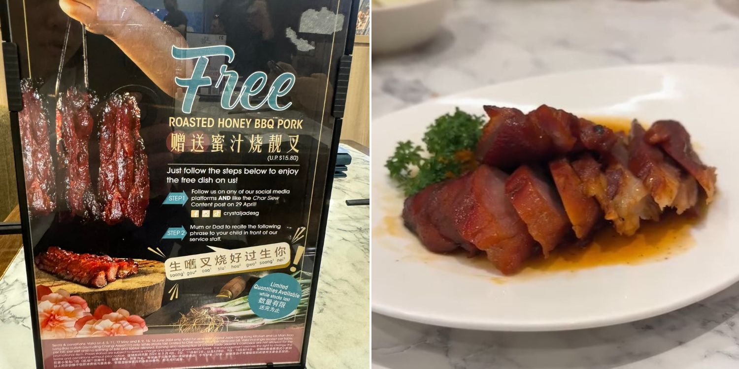 Crystal Jade offers free char siew to parents who recite Cantonese phrase, gets backlash