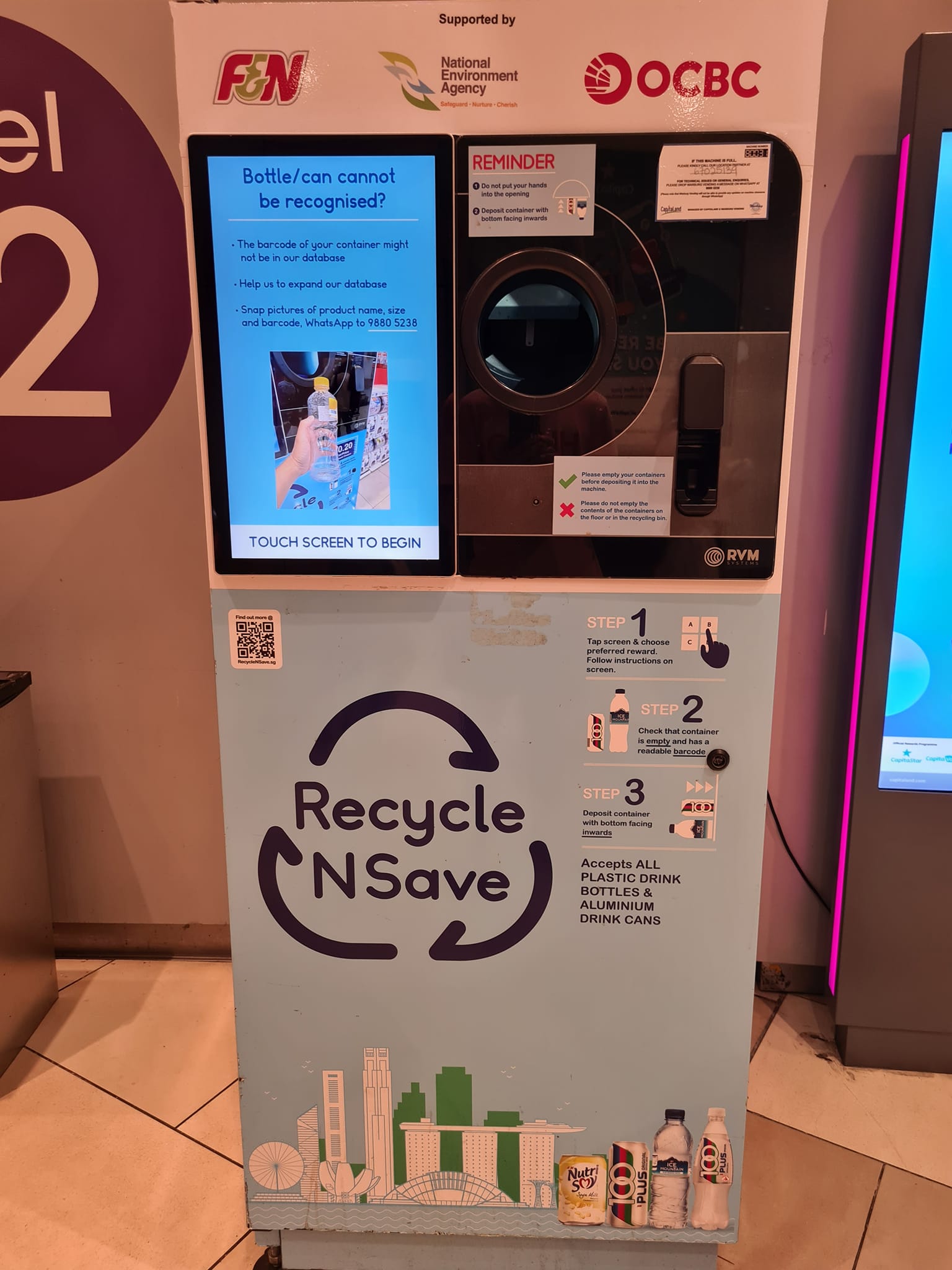 recyclensave machine at bedok mall
