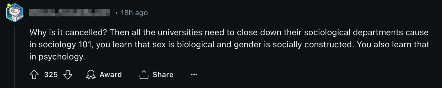 science centre gender sex comment 5