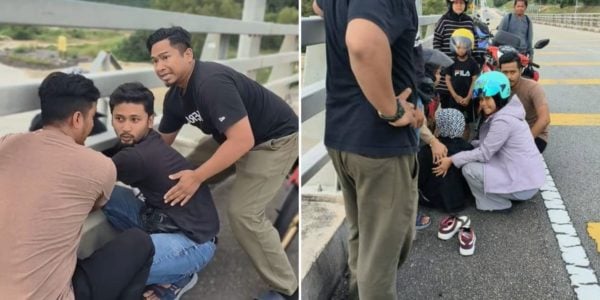 Woman tries jumping off bridge Msia