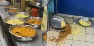 restaurant owner throws food malaysia