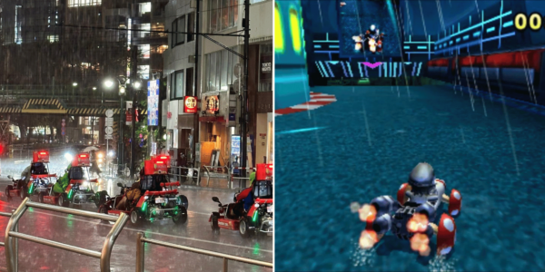 'Real-life Neo Bowser City': Photo of Mario Kart drivers in Tokyo downpour goes viral