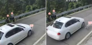 boy hit by car crossing road china