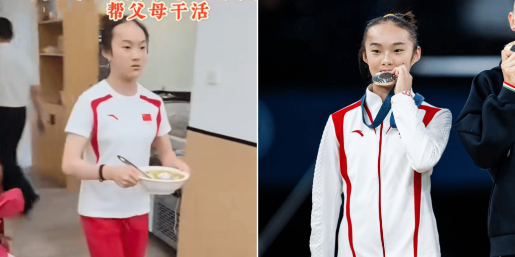 Olympic gymnast Zhou Yaqin spotted working at family's restaurant(02)