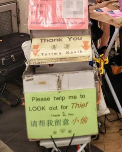 blind busker in yishun sign