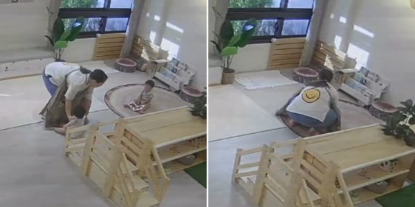 teacher shields toddlers earthquake