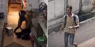 woman stabbed store robbery malaysia 1