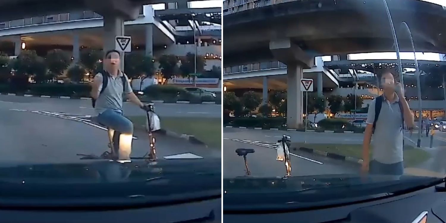 Cyclist blocks car at Sengkang zebra crossing, traffic reportedly held up for about 20 mins