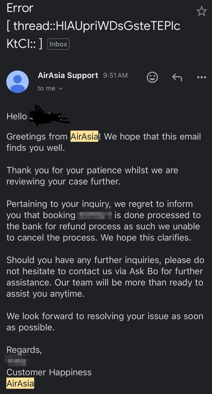 airasia cancelling tickets