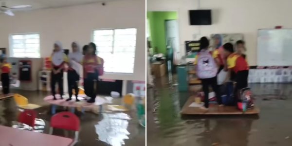 kindergarten students trapped flood