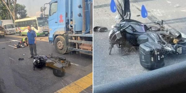 motorcyclist collision lorry