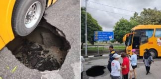 school bus sinkhole