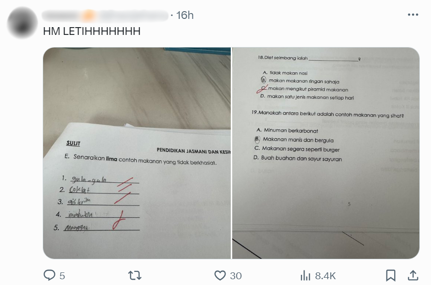 student copies questions