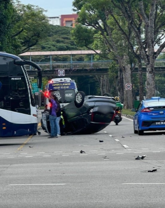 car flipped