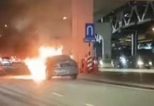 car fire jb checkpoint