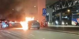 car fire jb checkpoint