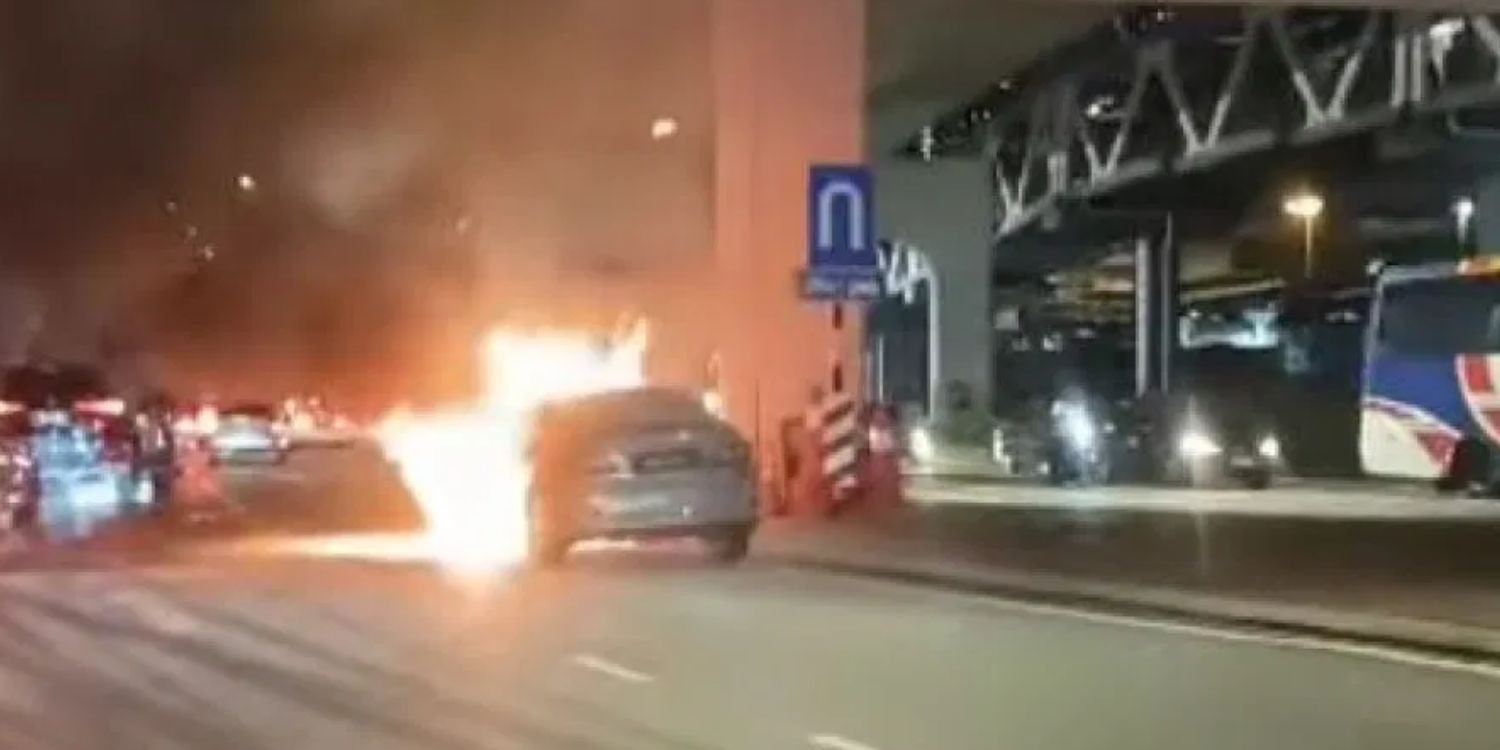 car fire jb checkpoint