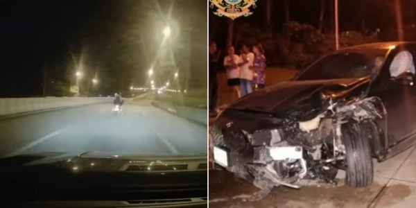 Driver in Thailand travels at 207km/h with 1 hand on steering wheel, hits motorcycle & kills family of 3