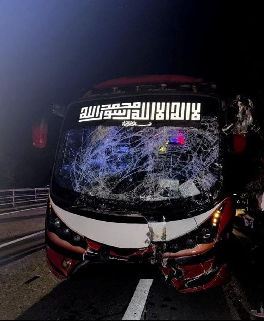 bus rear-ended lorry