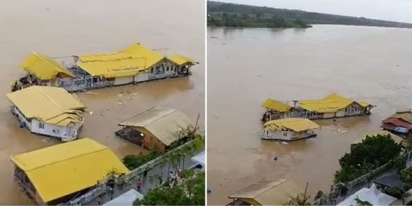 houseboat restaurant swept away