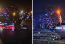 lorry crashing truck