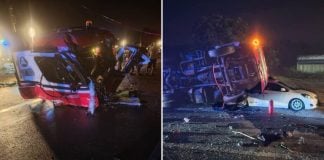 lorry crashing truck