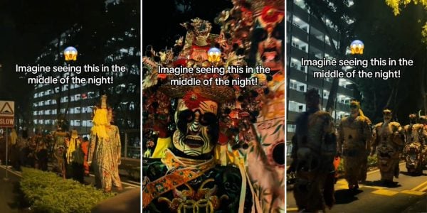 Devotees dressed as Taoist deities stroll along S'pore street at night, spooks netizens