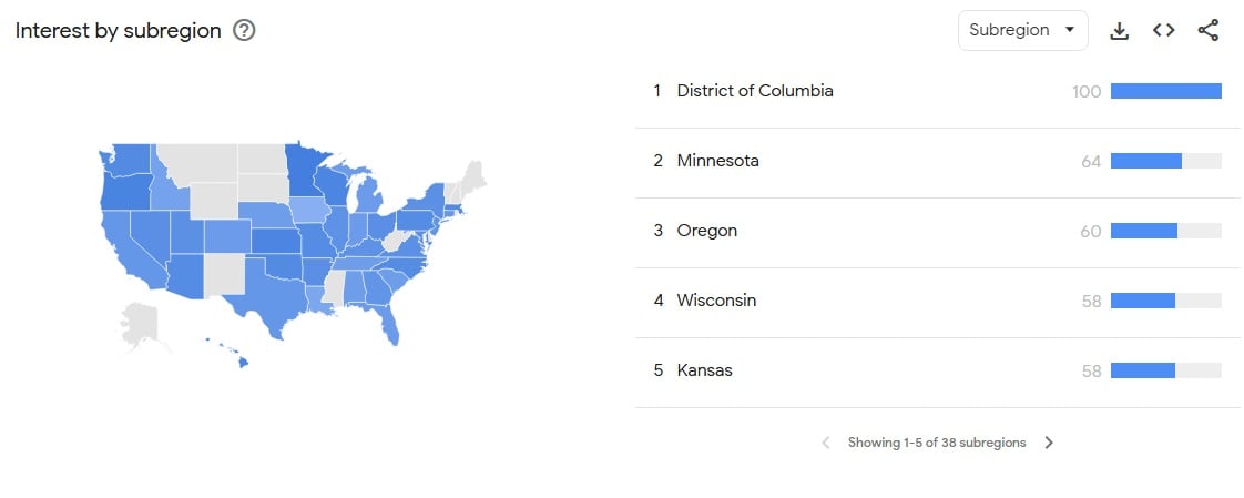 trends google us election map