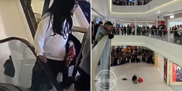 Girl in China falls to death after leaning on shopping mall escalator