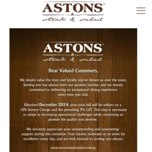 Astons charge GST