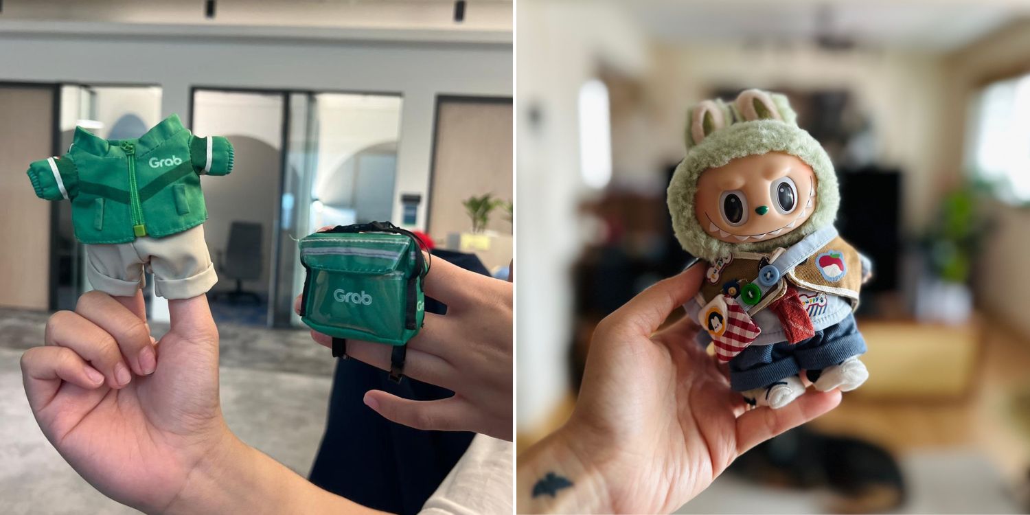 Grab releases adorable miniature uniforms for delivery riders’ plushies, perfect size for Labubu