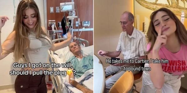 ‘I got on the will’: 22-year-old influencer criticised for dancing beside 85-year-old boyfriend on hospital bed