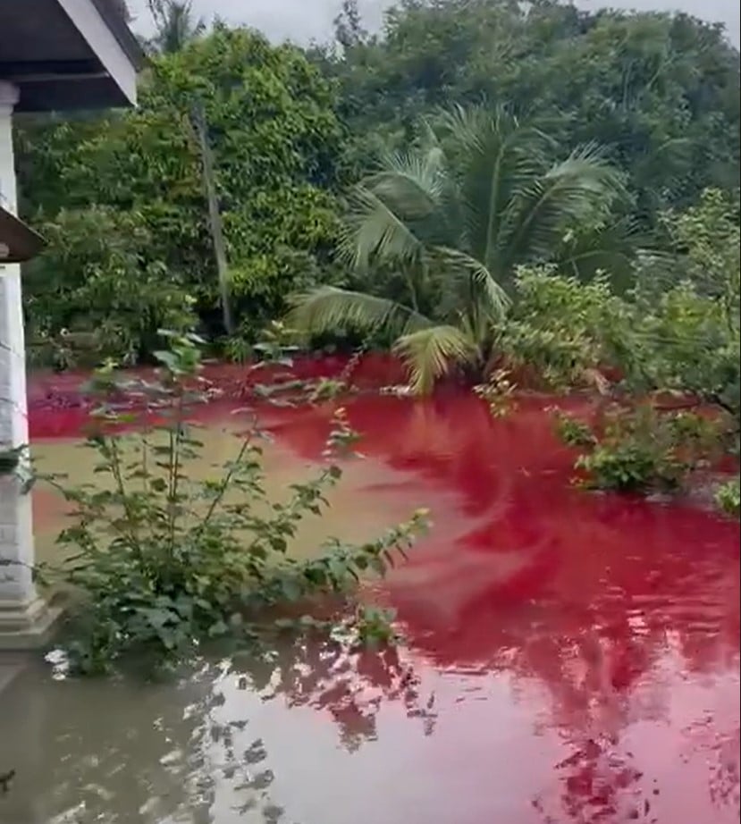 malaysia red floodwater