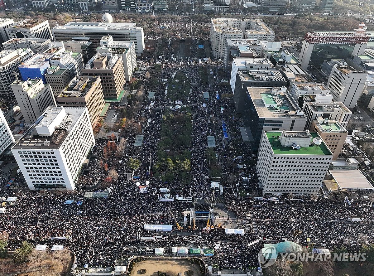 south korean president impeached crowd