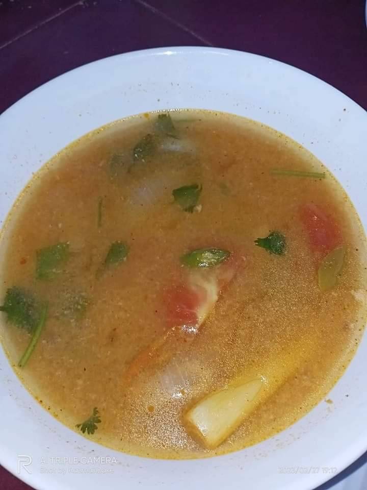 customer portions tom yum soup