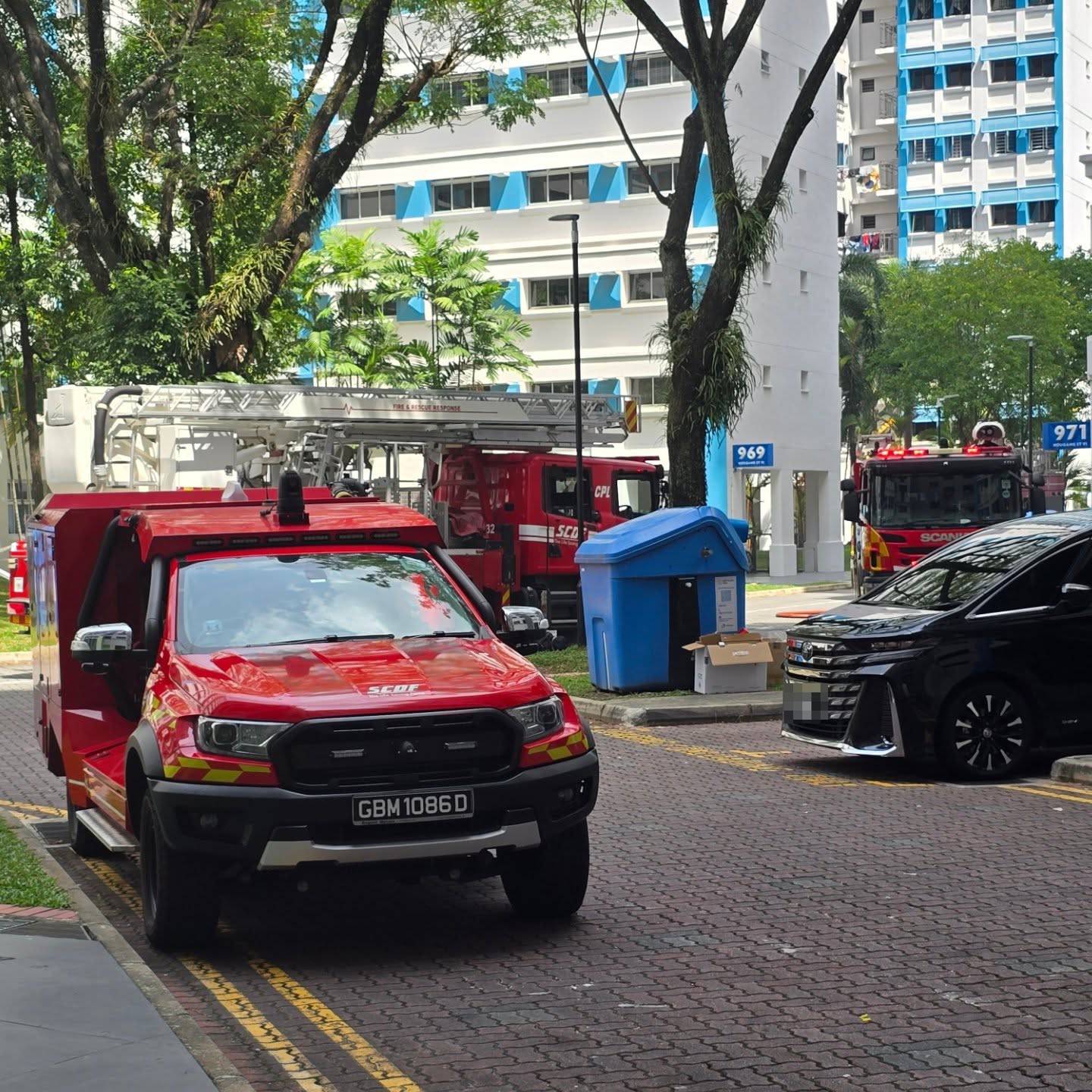 hougang fire scdf vehicles 