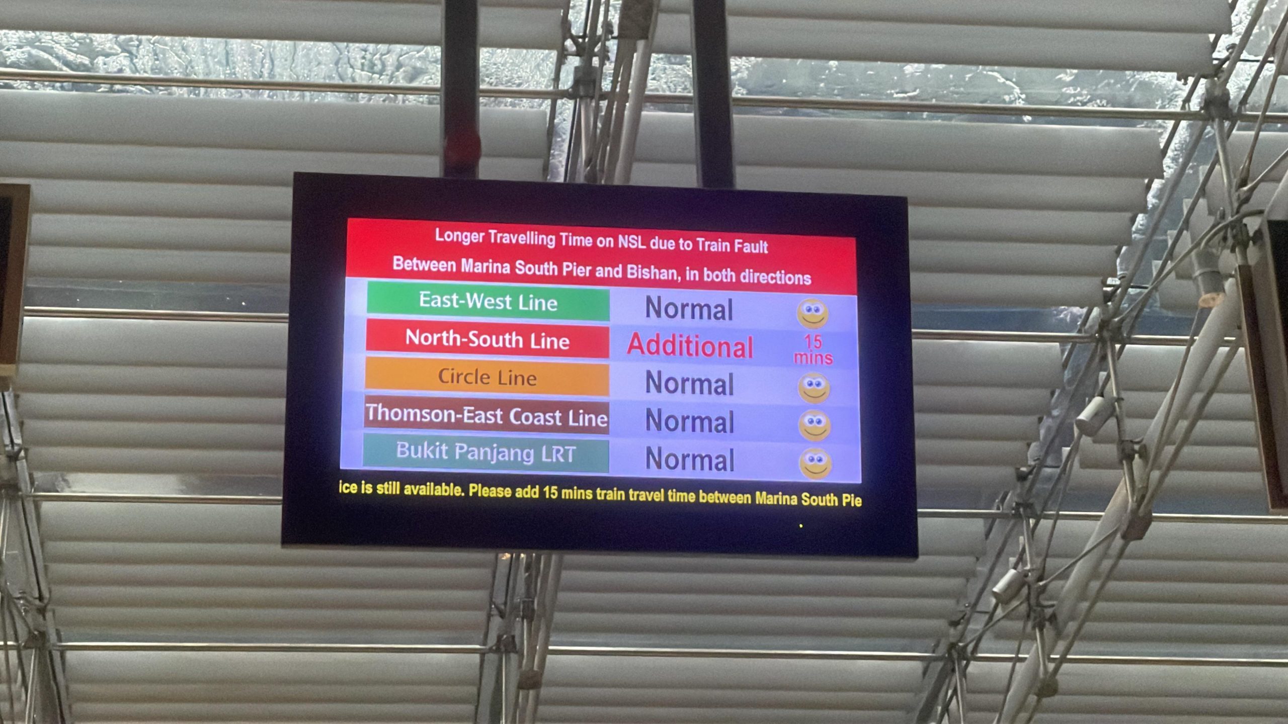 train fault 10 jan display board 