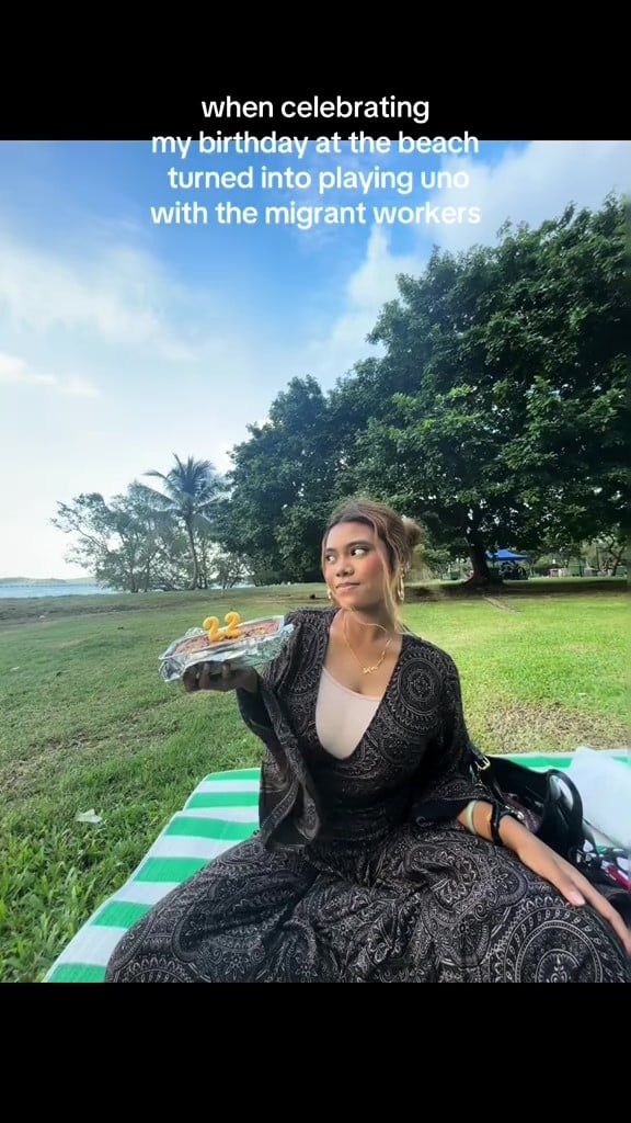 Birthday celebration with workers