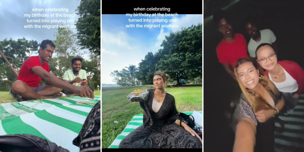 Birthday celebration with workers