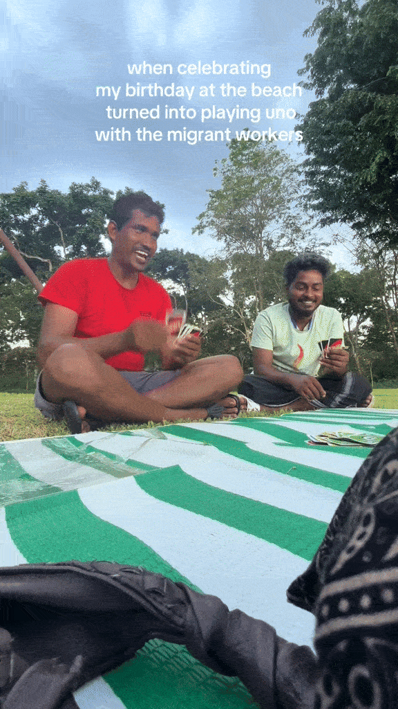 Birthday celebration with workers